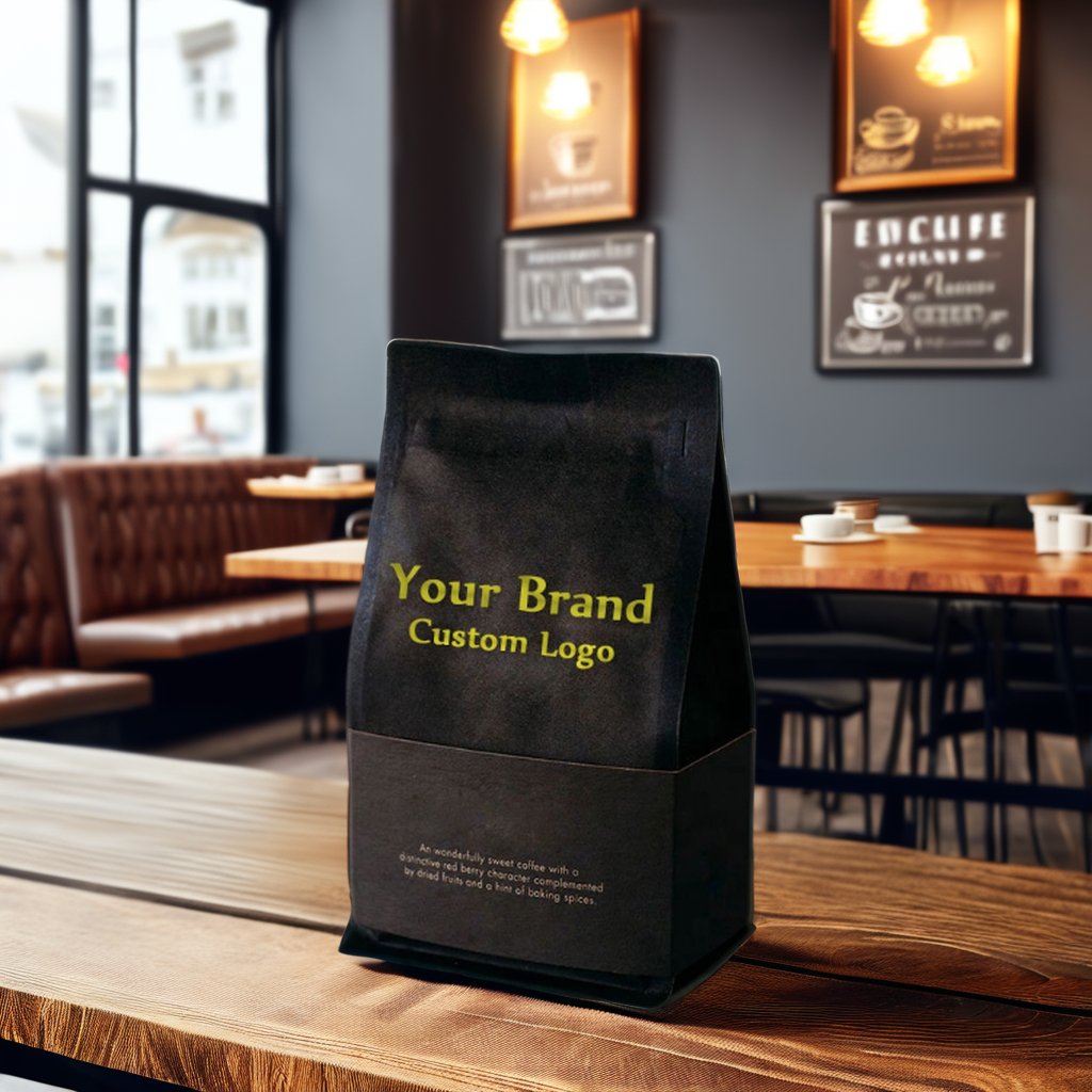 AT PACK Digital Print LOW MOQ Eco-Friendly Kraft Paper Coffee Bags Wholesale Coffee Bean Packaging Zipper Pouch Coffee Bag 250g