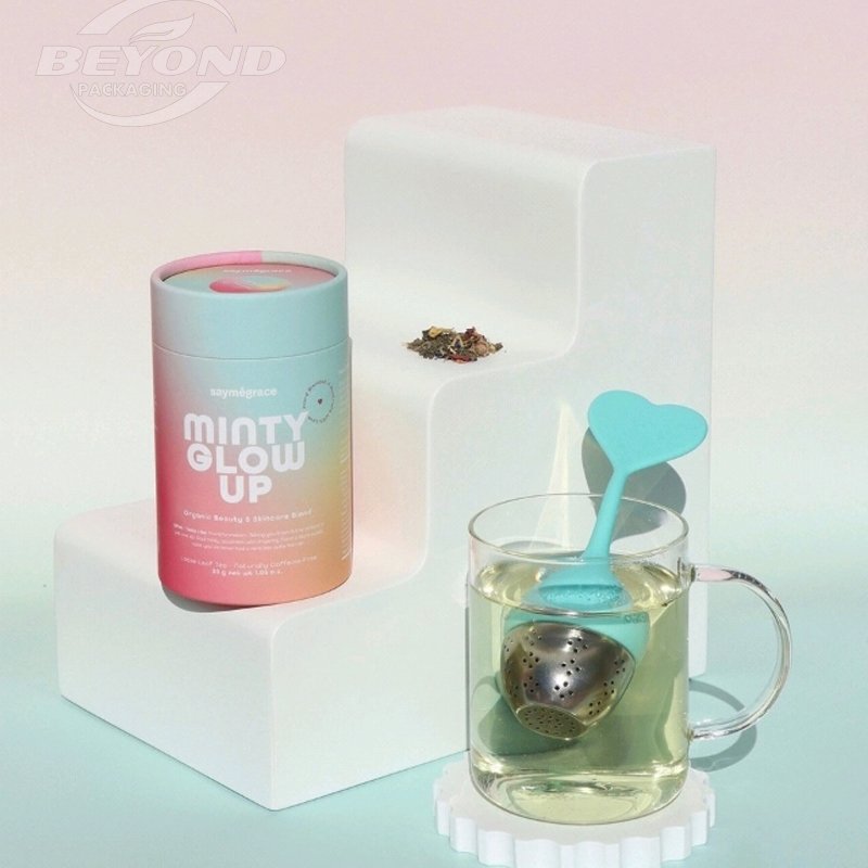 Empty Biodegradable Fibroid Herbal Tummy Weight Loss Black Green Slim Flavor Coffee Tea Bags Packaging Tube Paper Box