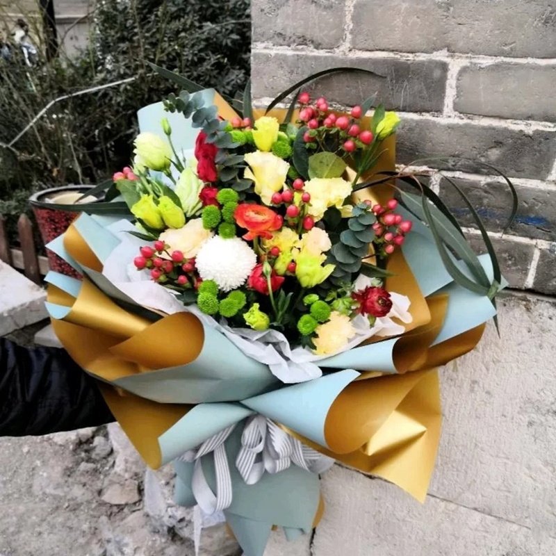 57*57CM sheet high quality hot selling plastic double sided 2 tone matt Korean wrapping paper bouquet
