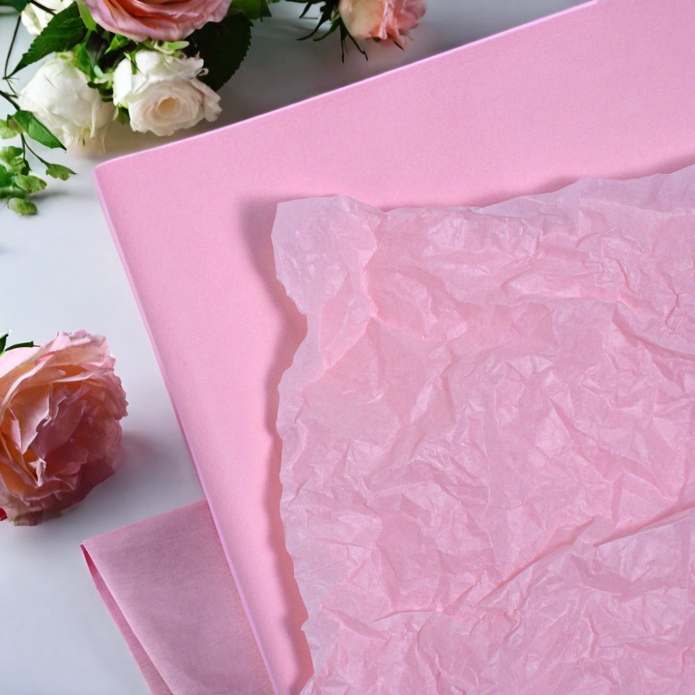 Promotion Gift Wrapping 50-75cm Colorful Bamboo Pulp Pink Tissue Silk Paper with Nice Pattern Supplied by Quality Suppliers