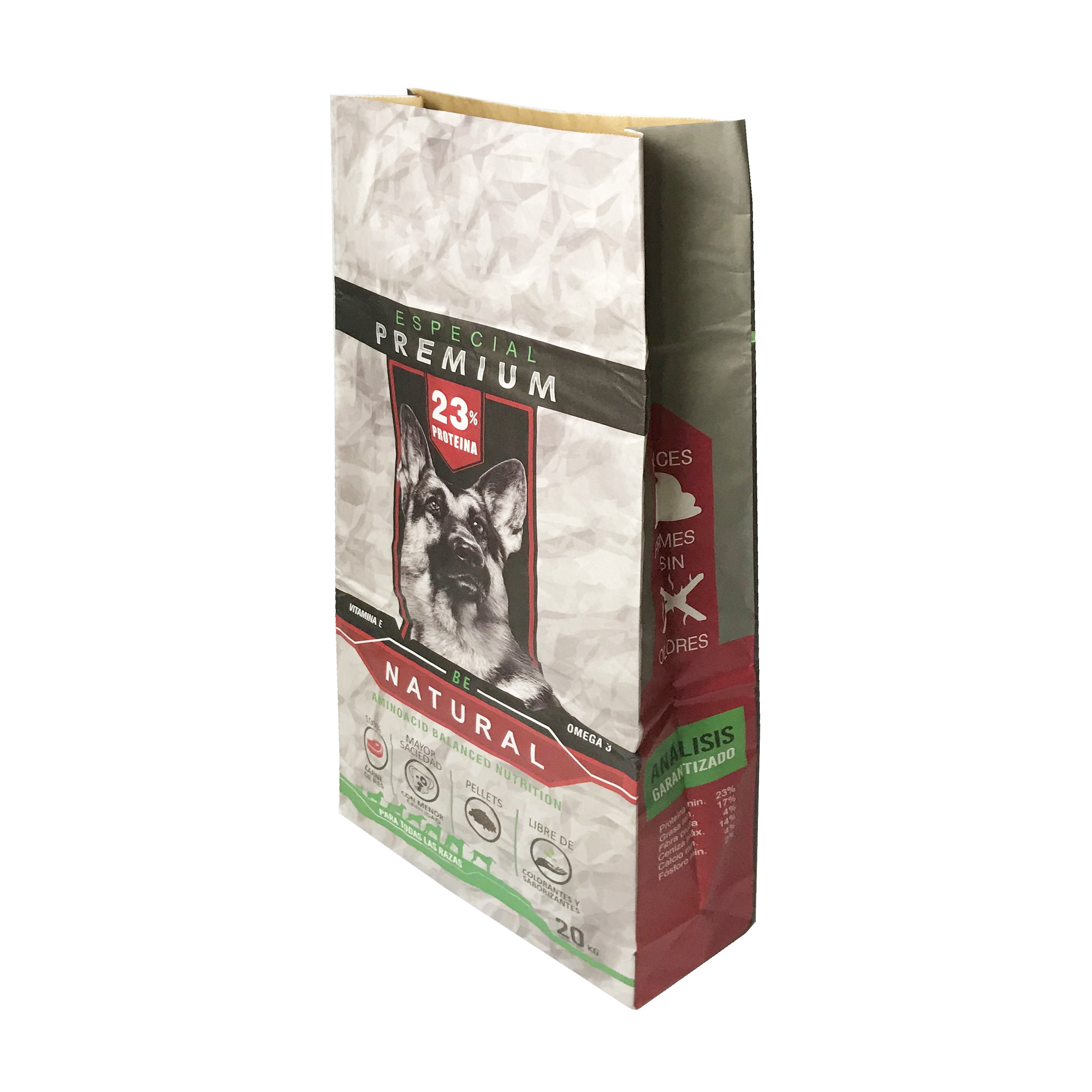 20kg 25kg 50lb Customized Custom Pet Food Bags Printed Shopping Kraft Printed Paper Bag With Your Own Logo