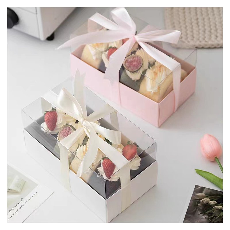 sushi donut pastry cake cookie packaging boxes with transparent lid 10x10x8 custom boxes paper for cakes eat