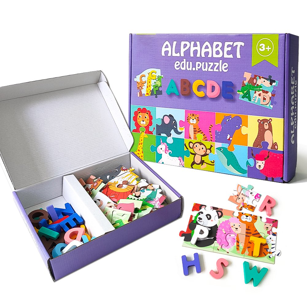 Hot children education cards numerdals and animal puzzle games for 3+ age kids cardboard packaging box