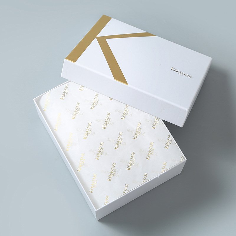 2024 hot-sale custom logo 17g white kraft tissue wrapping paper for shoes clothes