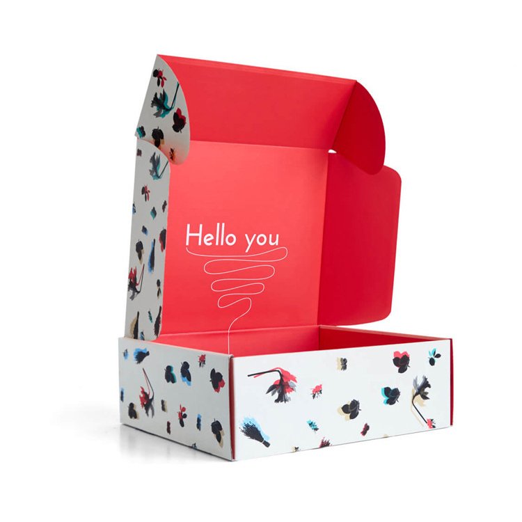 Custom Printed Pink Apparel Gift Boxes Corrugated Mailer Carton Box Shoes Clothes Mailing Shipping Boxes Packaging With Logo