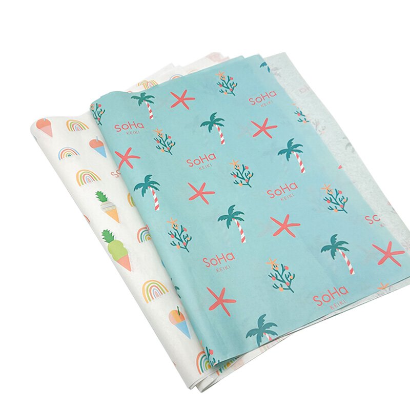 High Quality White Paper Green Logo Silk Paper For Packaging