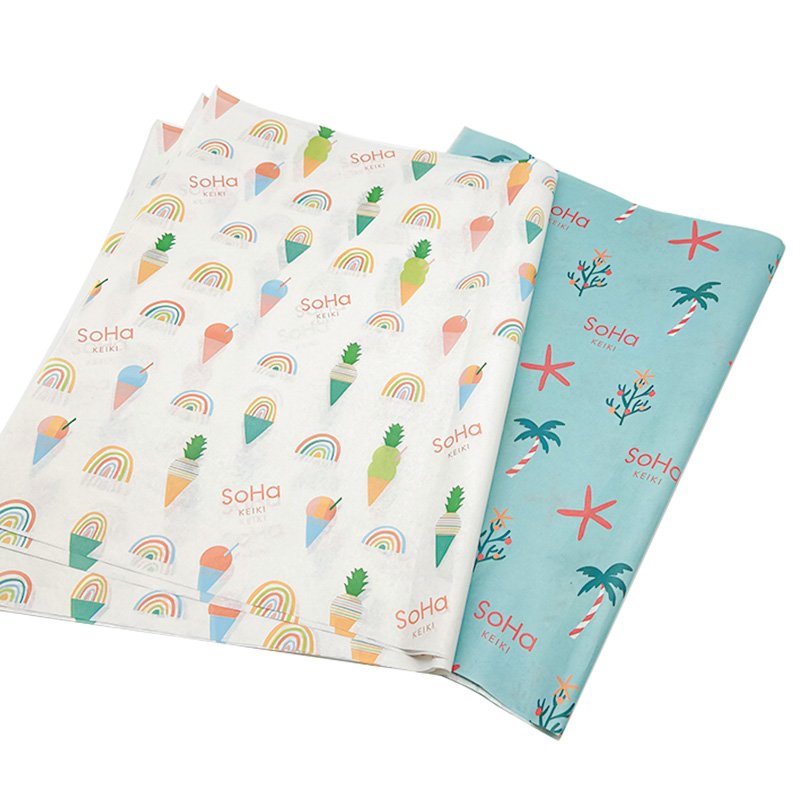 High Quality White Paper Green Logo Silk Paper For Packaging