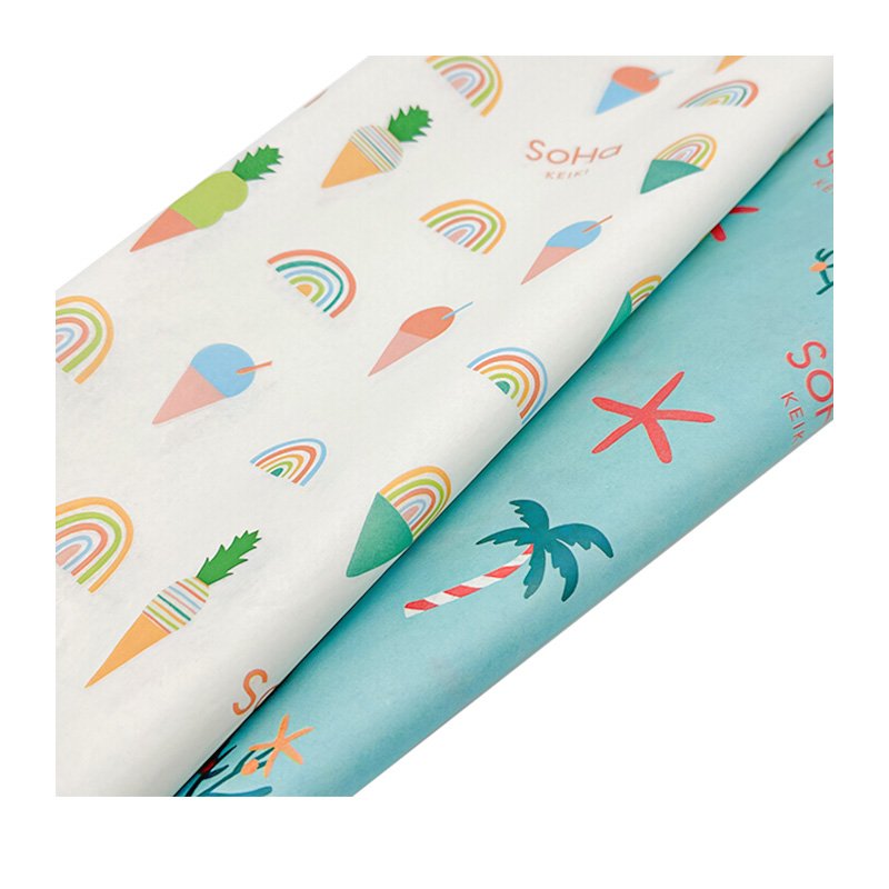 High Quality White Paper Green Logo Silk Paper For Packaging