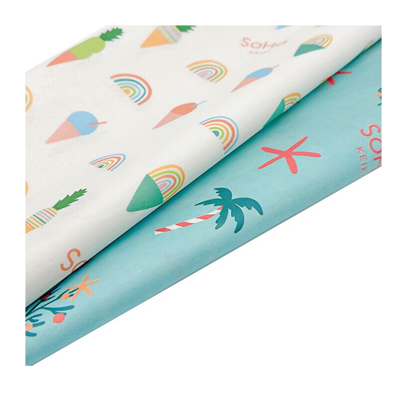 High Quality White Paper Green Logo Silk Paper For Packaging