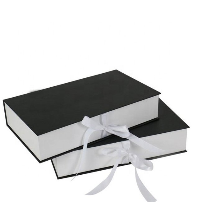 Custom logo luxury rigid black cardboard bundle extension gift box with silk satin lining insert packaging boxes for hair wigs