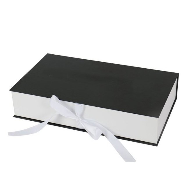 Custom logo luxury rigid black cardboard bundle extension gift box with silk satin lining insert packaging boxes for hair wigs