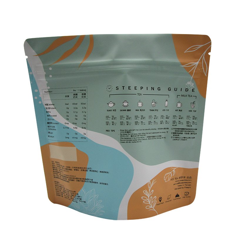 Wholesale Food Grade Zip lock Pack Plastic Gift Pouch Matcha Herbal Kraft Paper Packing Tea Packaging