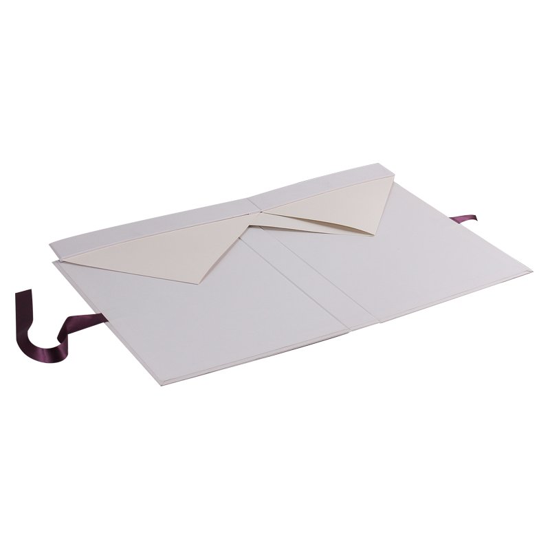 Wholesale Custom Greeting Card Folding Foldable Paper Packaging Box Package With Ribbon Closure