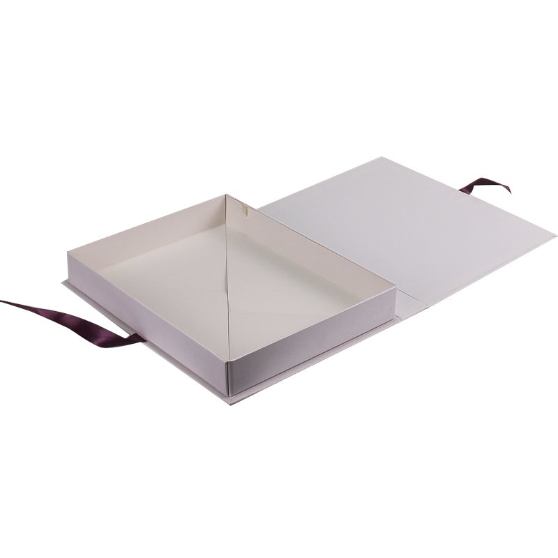 Wholesale Custom Greeting Card Folding Foldable Paper Packaging Box Package With Ribbon Closure