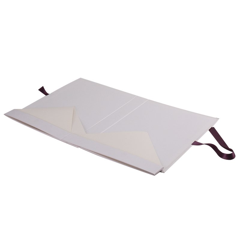 Wholesale Custom Greeting Card Folding Foldable Paper Packaging Box Package With Ribbon Closure