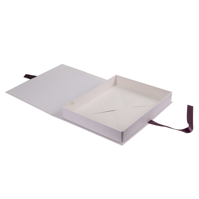 Wholesale Custom Greeting Card Folding Foldable Paper Packaging Box Package With Ribbon Closure
