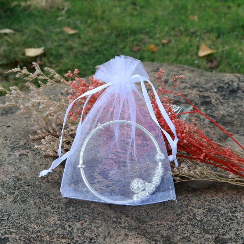 Wholesale Cheap Custom White organza bags 13x18 Wedding Jewelry Sheer Organza Bag Terylene Drawstring Bags Printing Logo