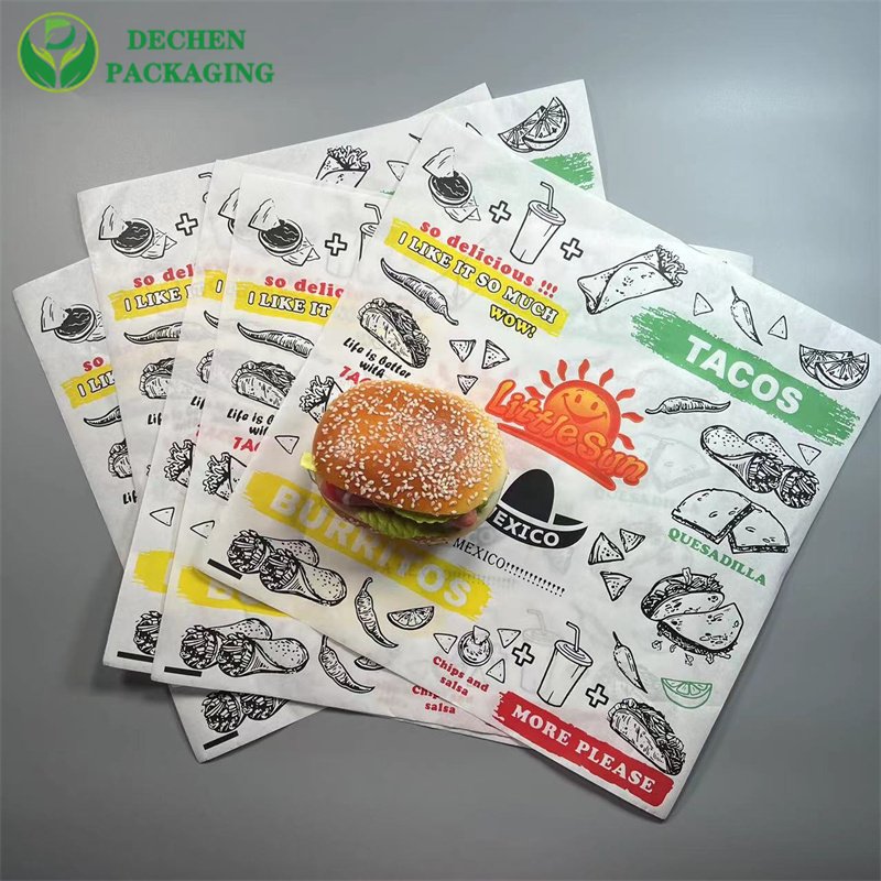Wrapping Tissue Printable Greaseproof Paper Food Package Sandwich Paper Virgin Baking Paper Wood Pulp Inkjet Printing CMYK