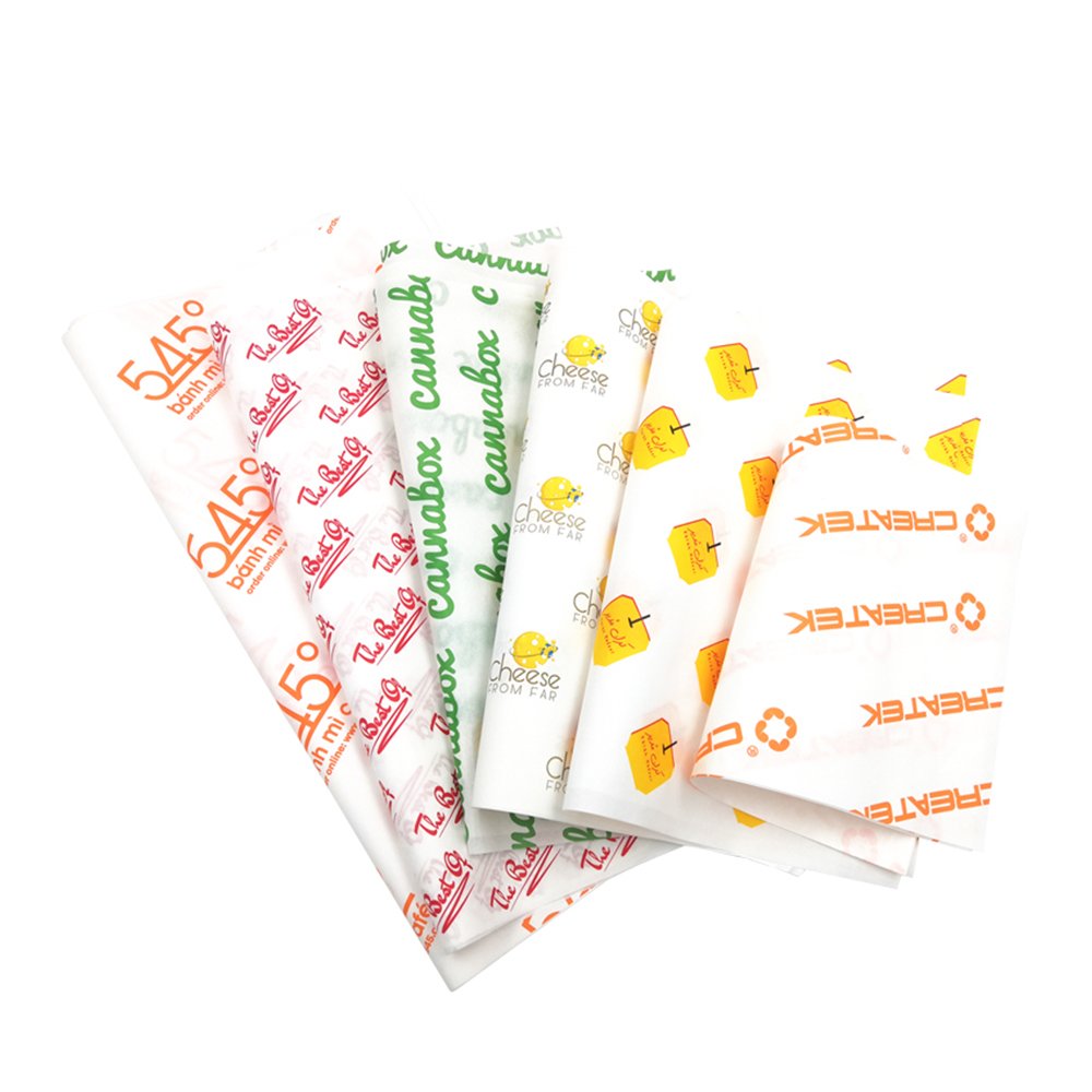 Custom Oil Proof PE Coated Paper Bread Hamburger Packaging Paper Food Grade Wrapping Paper