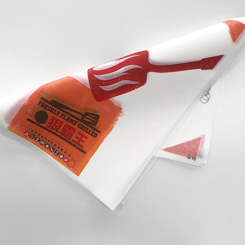 Printed high quality food grade greaseproof paper burger wrapping paper wax paper for food