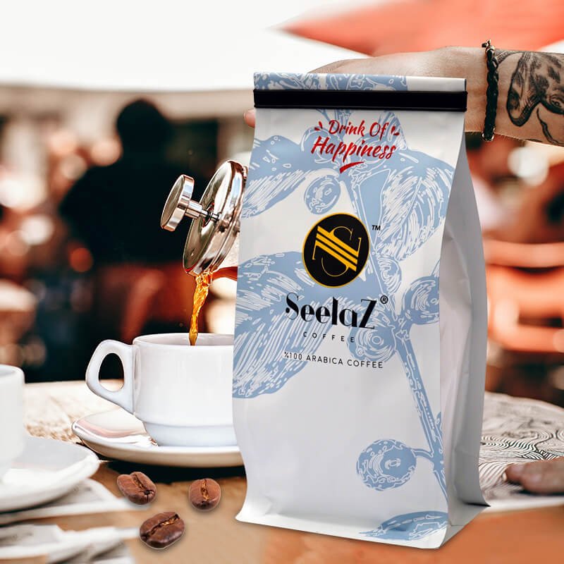 Compostable 250g 500g 8oz 12oz 16oz Custom Beans Coffee Packaging Bag with valve