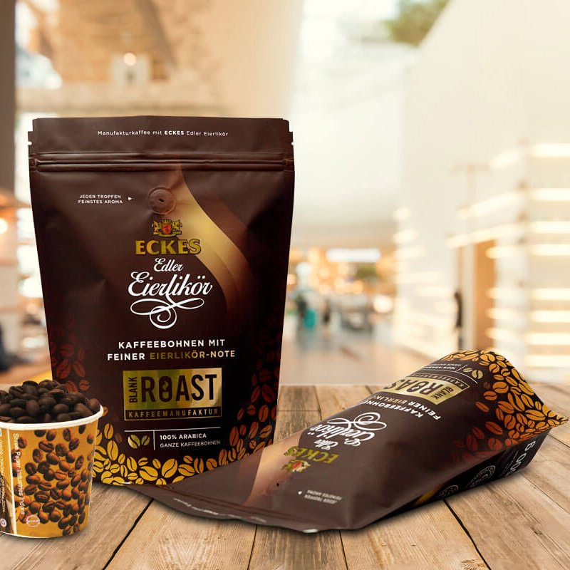 Compostable 250g 500g 8oz 12oz 16oz Custom Beans Coffee Packaging Bag with valve