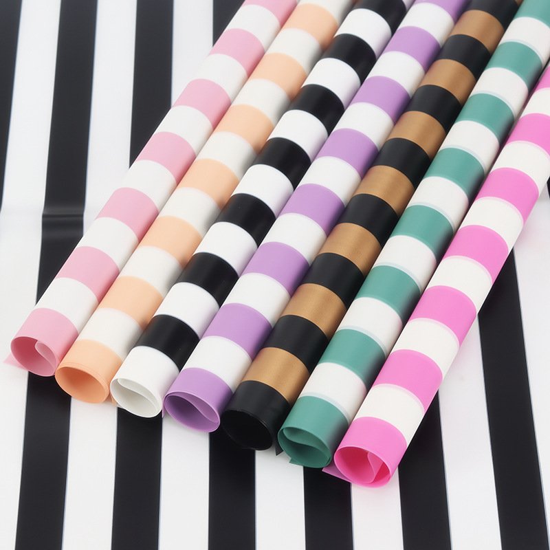 Wholesale Waterproof Flower Wrapping Paper Large Stripe Korean Paper Flower Shop Packaging Materials