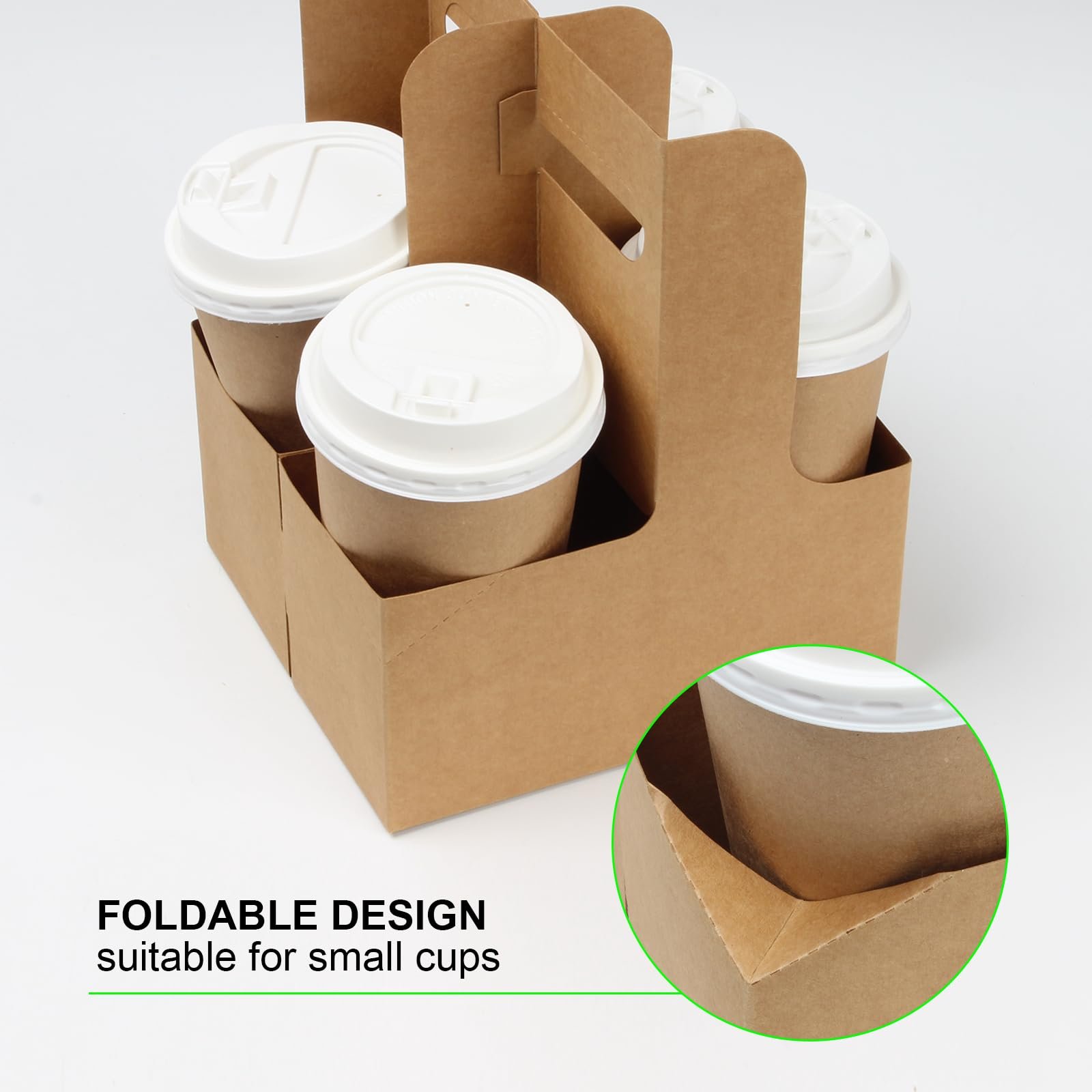 Customized Disposable Coffee Packaging Paper Cup Holder Coffee Paper Cup Carrier Kraft Holder Take Away Carrier