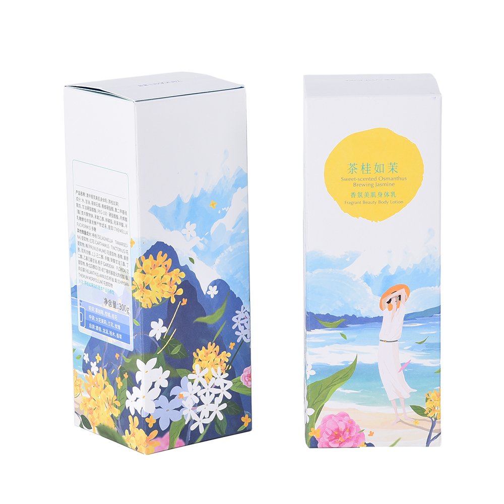 Flexography full color custom wrapping paper package tissue paper body scrub sunscreen packaging eco friendly cosmetic packaging