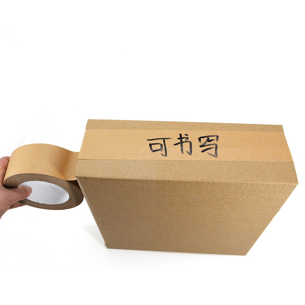 Factory Wholesale Customized Logo Reinforce packaging Writable Adhesive Kraft paper Tape