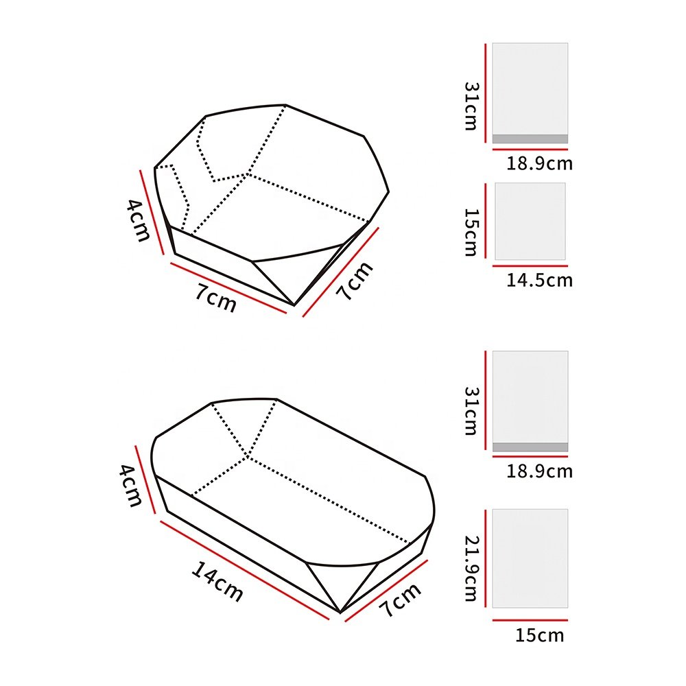 Sushi Taco Takeaway Box Octagonal Serving Tray Take Out Paper for Restaurant Packing Material Food Snack Box Candy Gift Box 001