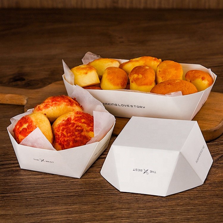 Sushi Taco Takeaway Box Octagonal Serving Tray Take Out Paper for Restaurant Packing Material Food Snack Box Candy Gift Box 001
