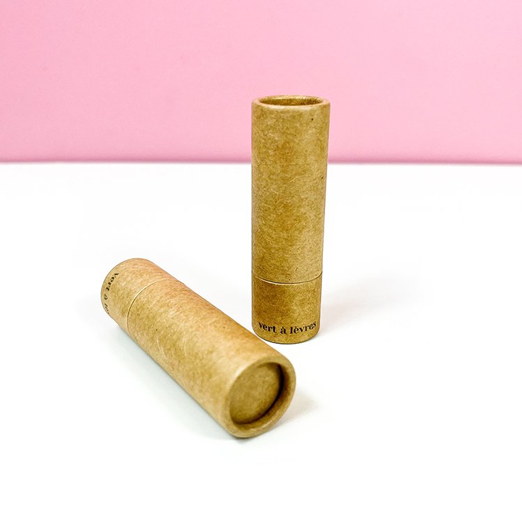 Natural Eco-friendly twist up mini lipstick paper box gift packaging custom container for lipstick packaging