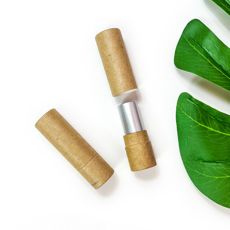 Natural Eco-friendly twist up mini lipstick paper box gift packaging custom container for lipstick packaging