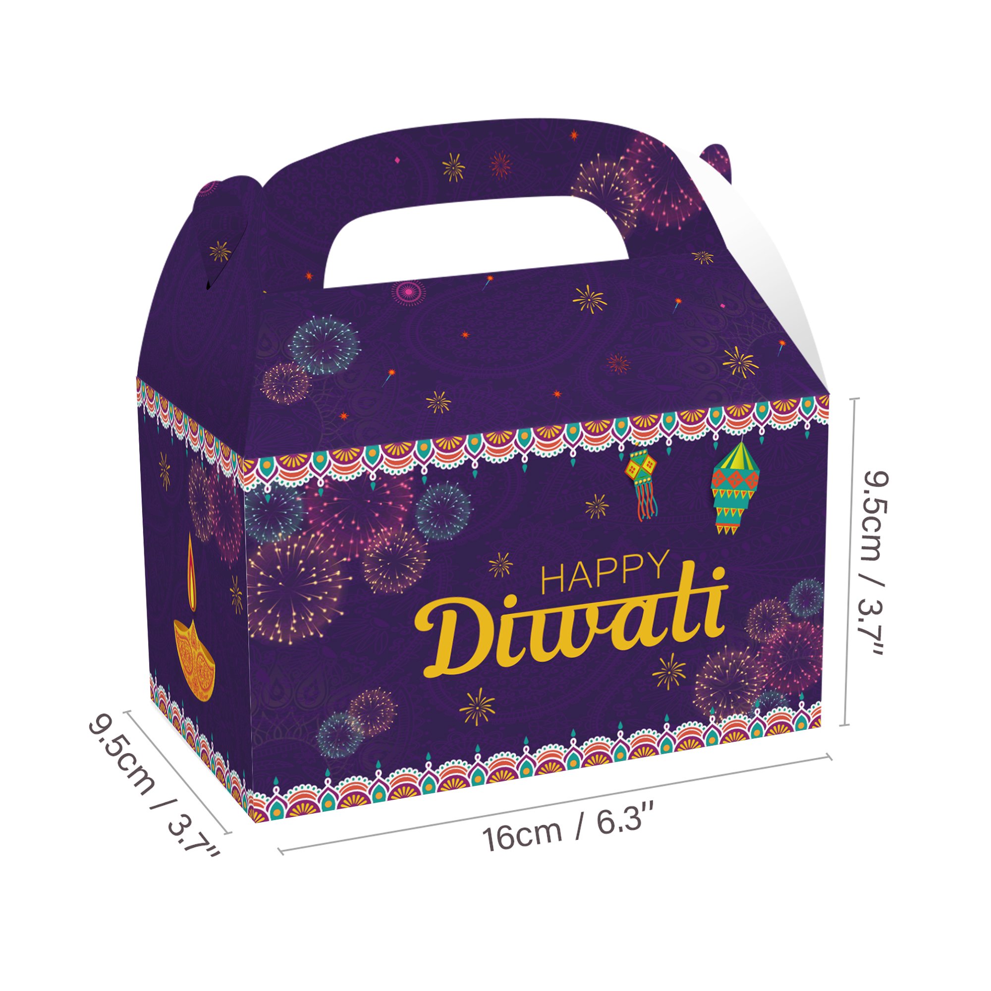 Xindeli DD211 Happy Diwali Design Candy Paper Gift Cake Goodies Treat Boxes for Party Supplies