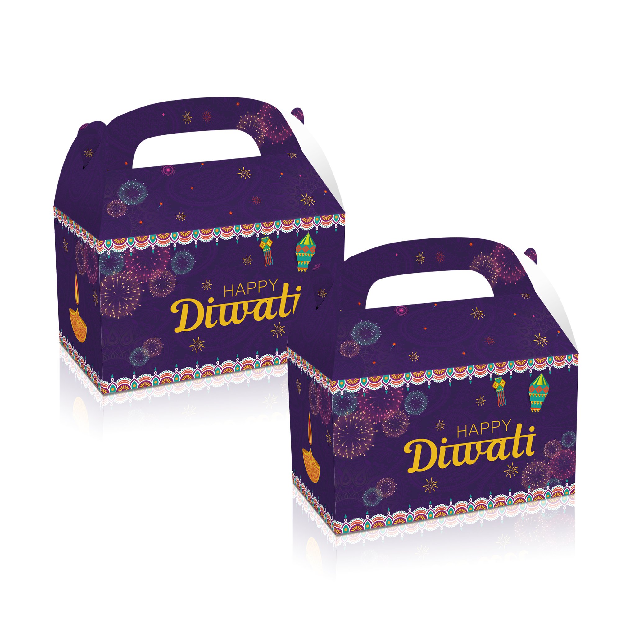 Xindeli DD211 Happy Diwali Design Candy Paper Gift Cake Goodies Treat Boxes for Party Supplies