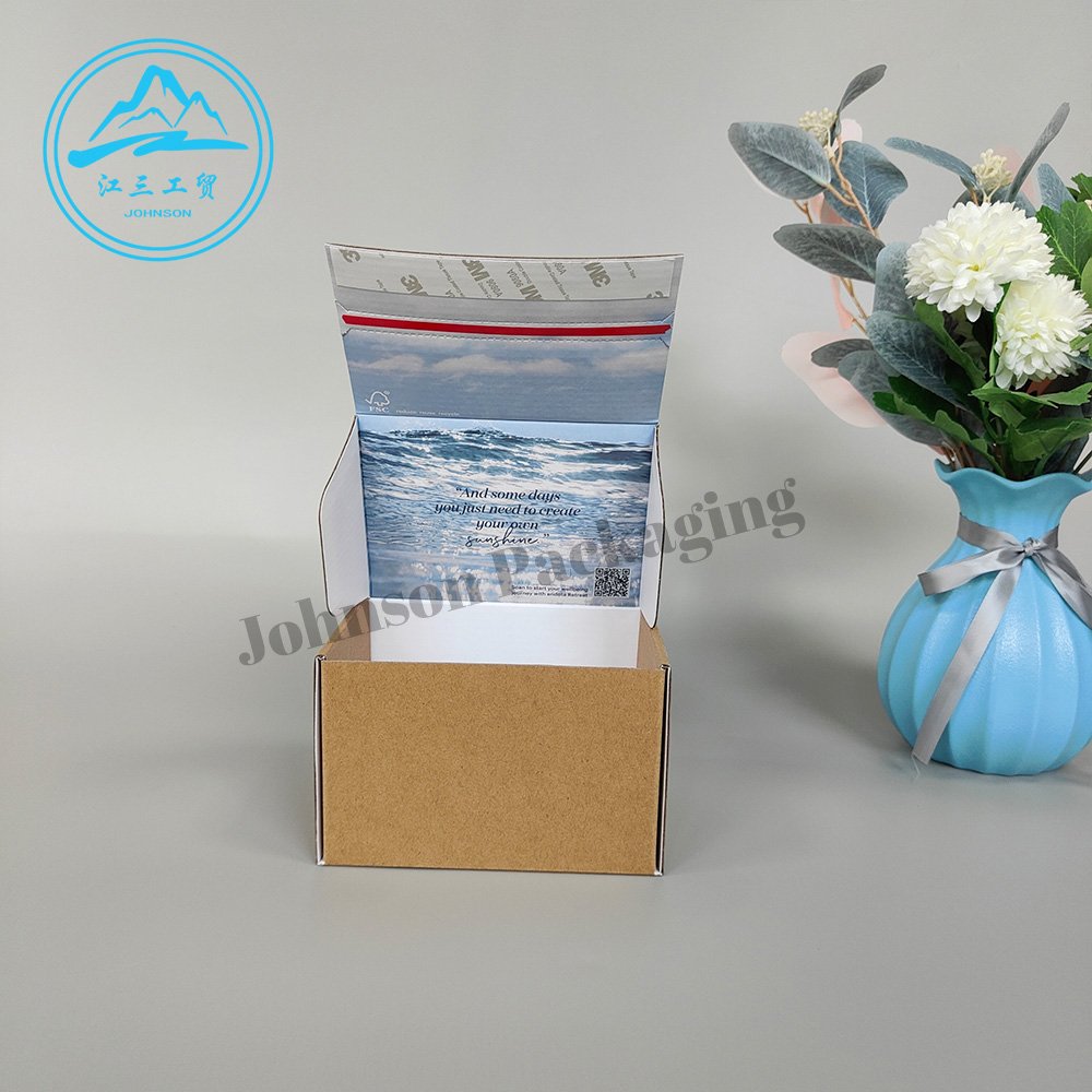 Custom Logo Customize Paper Tear Strip Zipper Corrugated Packaging Shipping Mailer Box With Logo