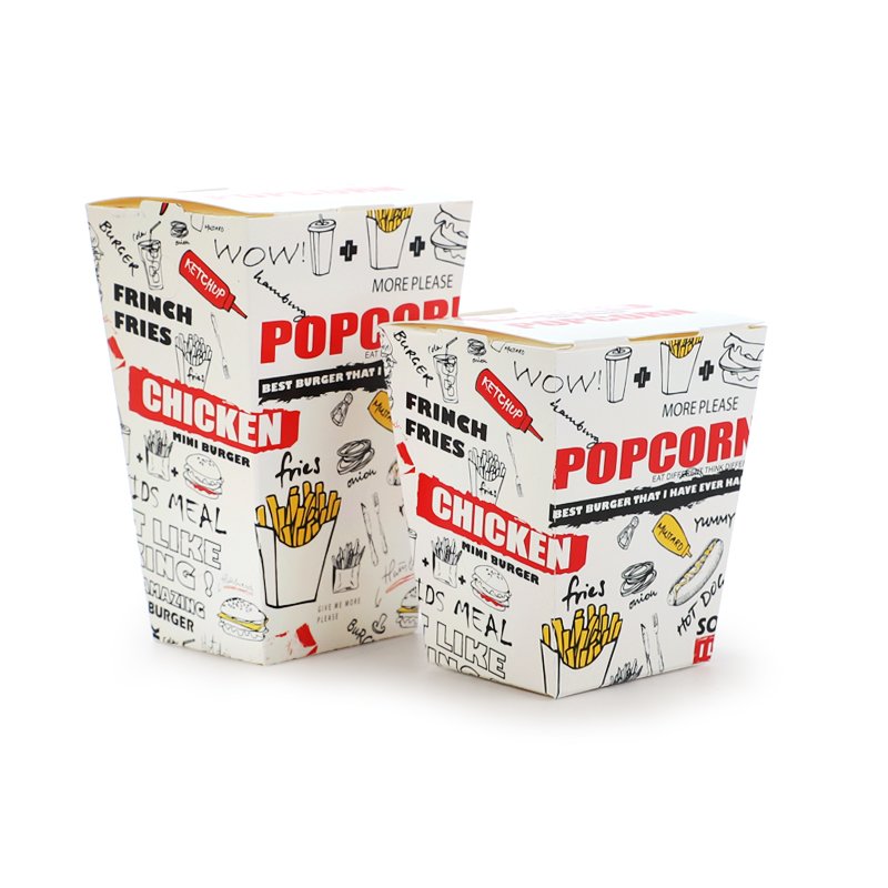 Biodegradable Take Away Food Boxes French Fries Fried Chicken Nuggets Carton Paper Food Packaging hamburger Box