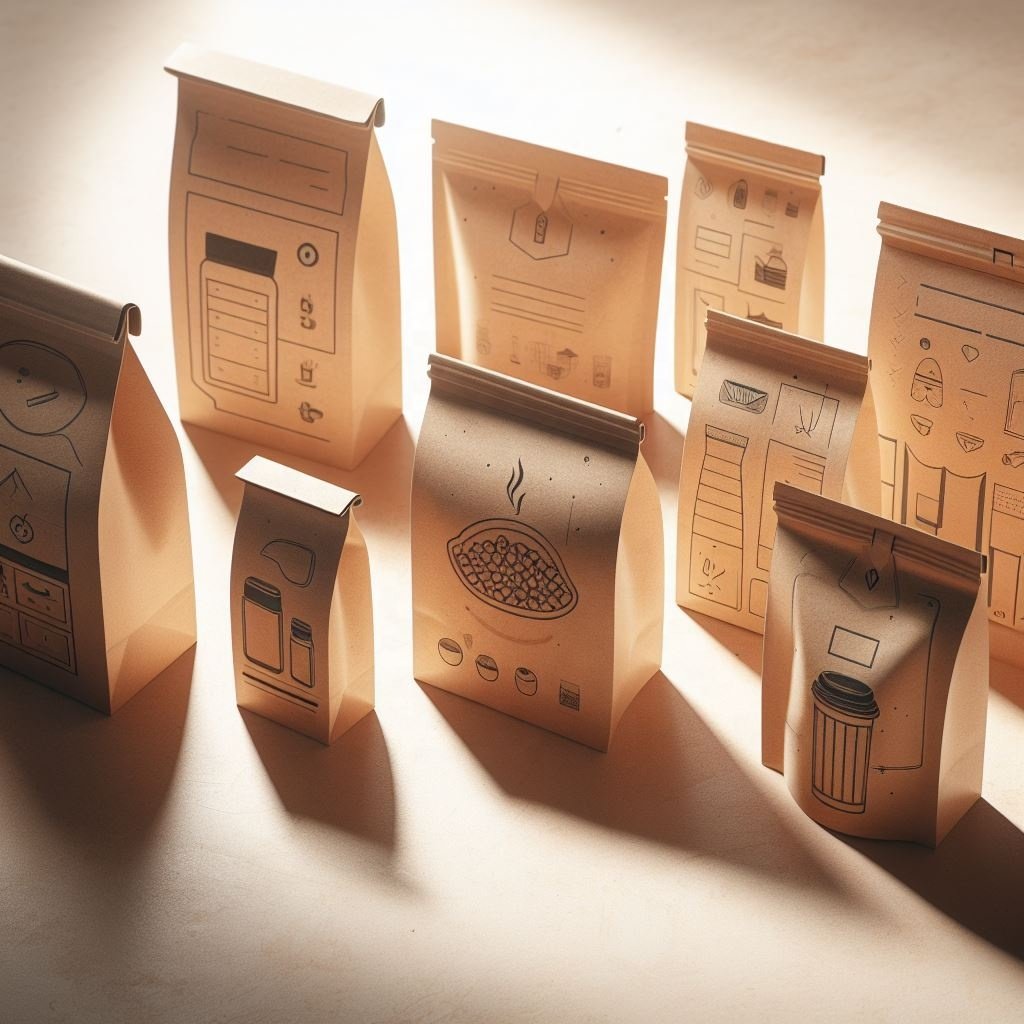 Recyclable Dry Food Fruit Snack Packaging Bag Ziplock Kraft Paper PLA Stand Up Pouch With Zipper And Window