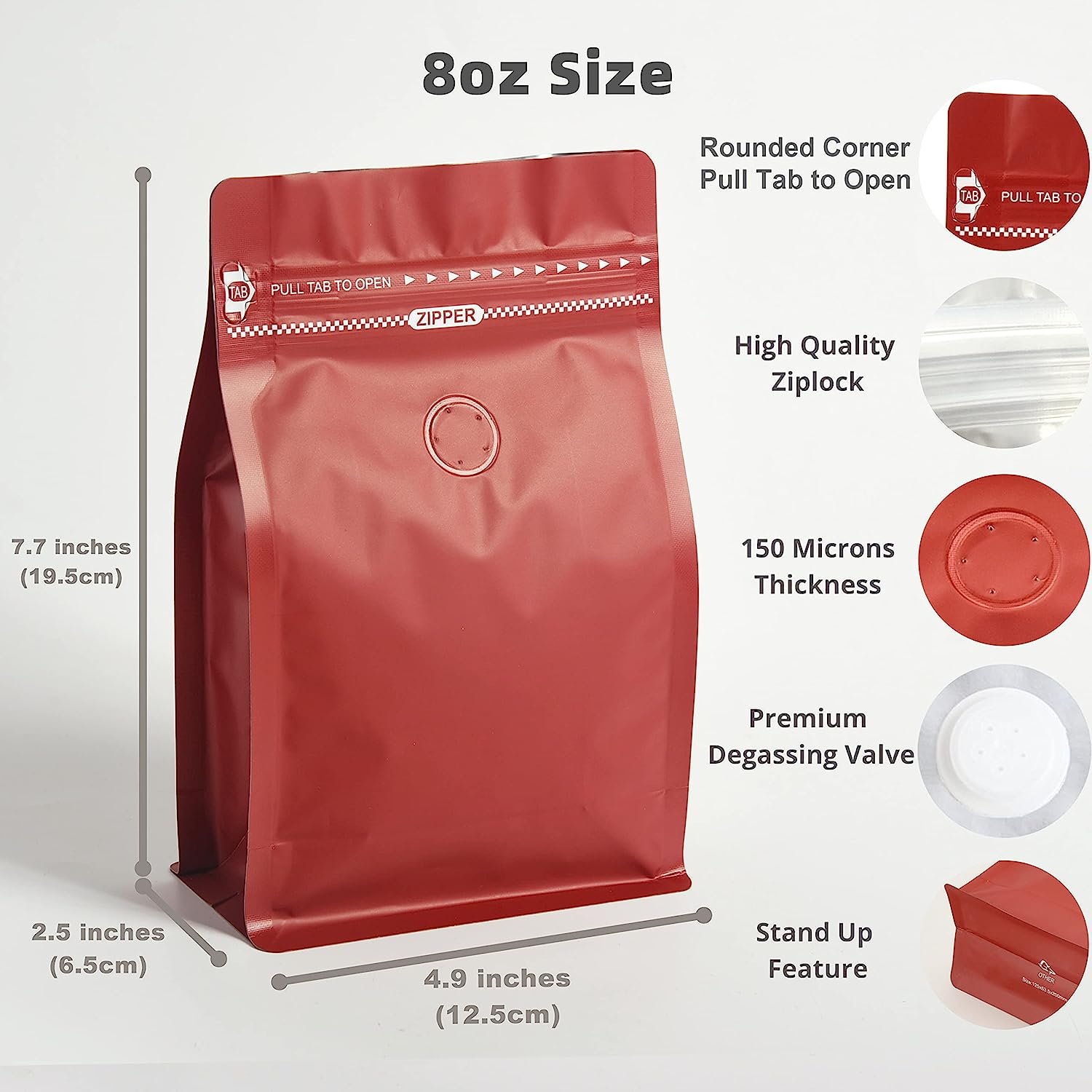 Smell Proof Resealable digitally printed 12oz small coffee pouch bag wholesale 100g 340g coffee bean bag with valve