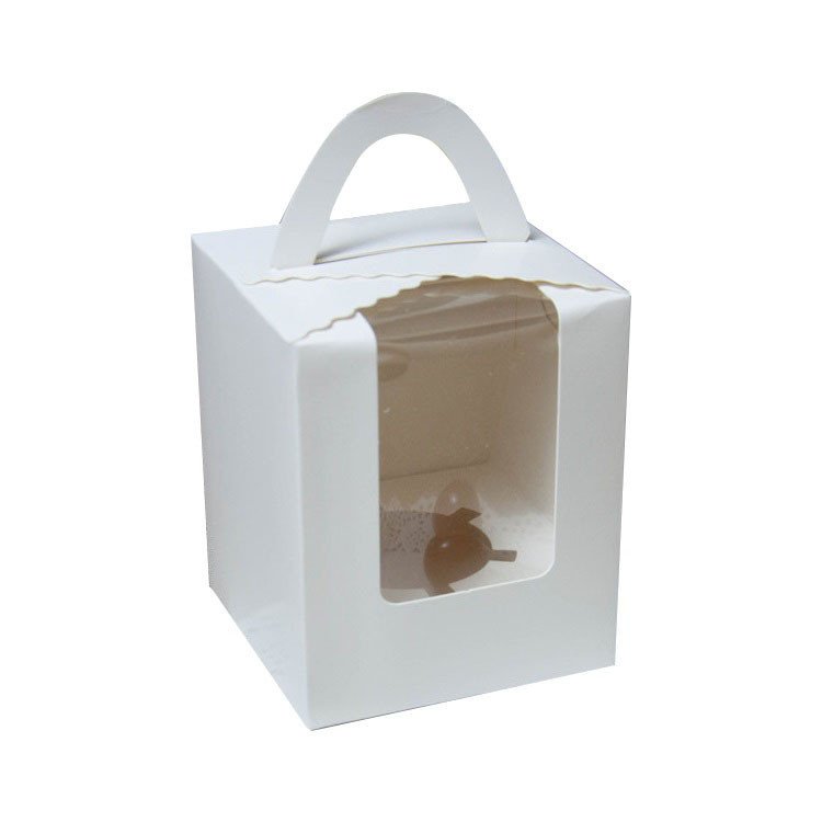 Single Cupcake Carriers Bulk White Individual Cupcake Containers Holders Packaging Box for Cupcake