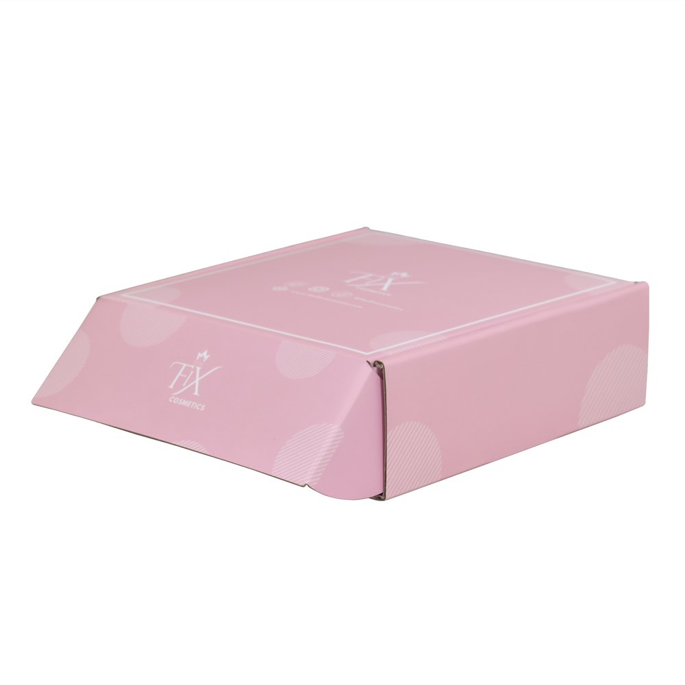 Gradient color Pink Corrugated Paper Cardboard Packaging shipping Mailer Box with Custom Printing