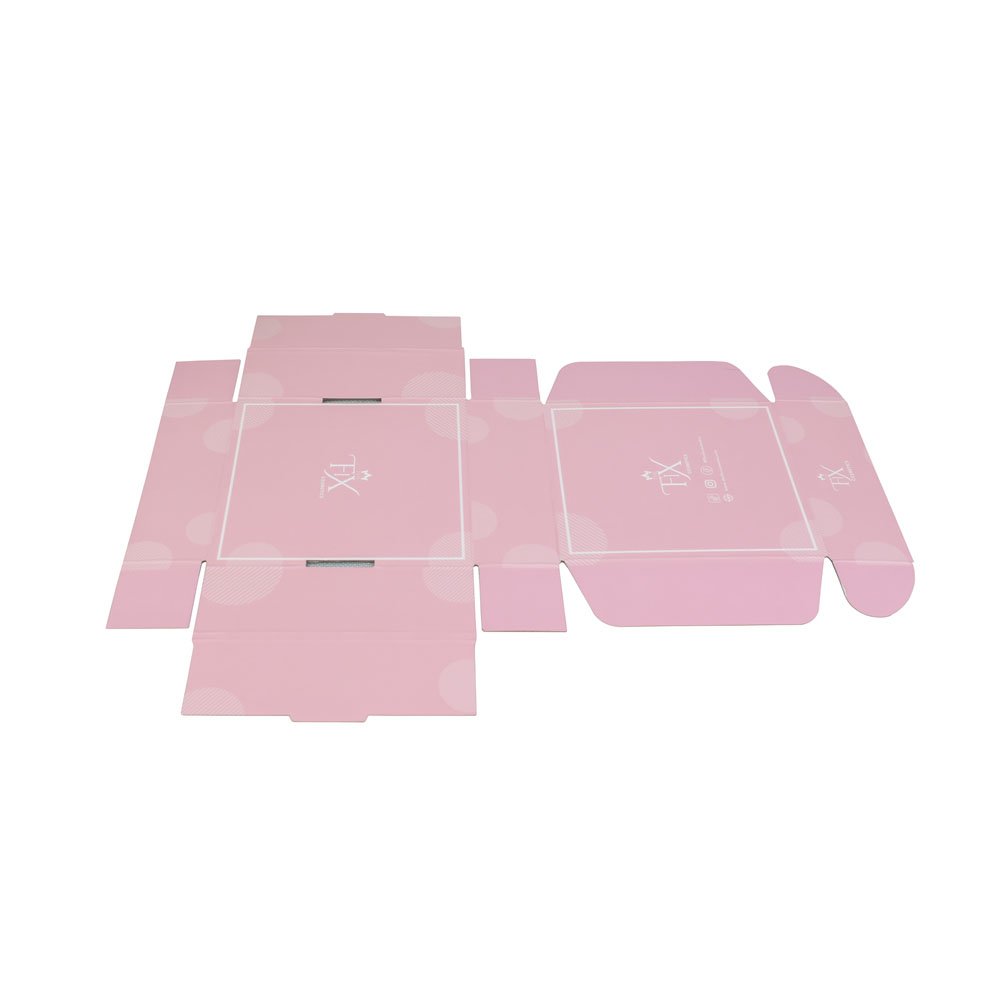 Gradient color Pink Corrugated Paper Cardboard Packaging shipping Mailer Box with Custom Printing