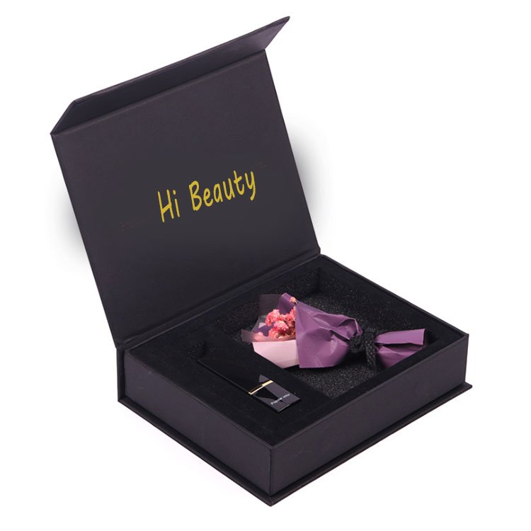 Custom Logo Black Eva Rigid Cardboard Magnetic Gift Packaging Box With Eva Foam Insert