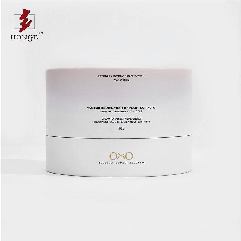 HonGe Round Cylinder Kraft Cardboard Paper Tubes Packaging Gold Custom Skin Care Cosmetic Set Packaging In Custom Size Tube Boxs