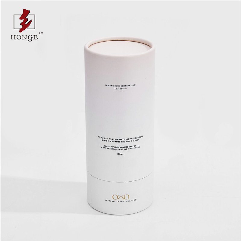HonGe Round Cylinder Kraft Cardboard Paper Tubes Packaging Gold Custom Skin Care Cosmetic Set Packaging In Custom Size Tube Boxs