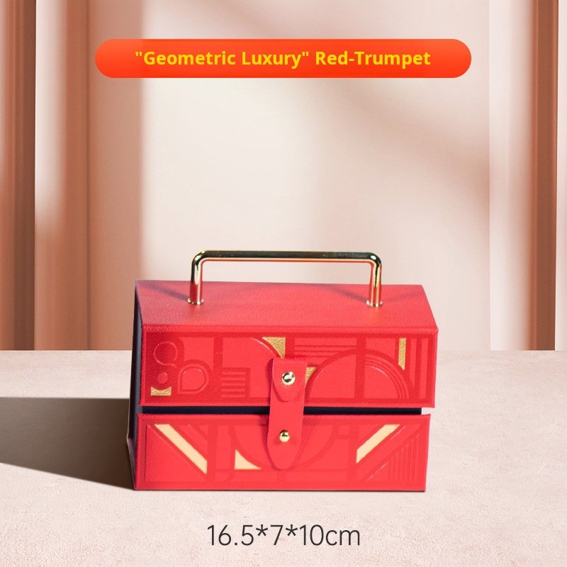 Luxury Unique Jewelry Box With Handle Jewelry Packaging Paper Crafts Double Opening Square Shape Paper Box