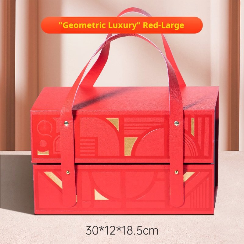 Luxury Unique Jewelry Box With Handle Jewelry Packaging Paper Crafts Double Opening Square Shape Paper Box