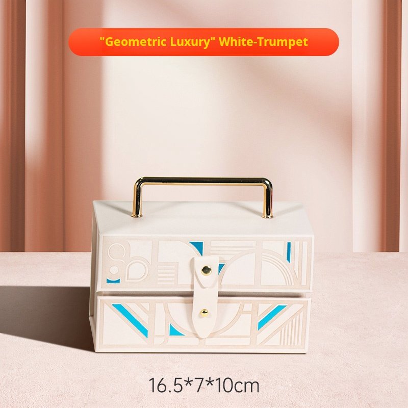 Luxury Unique Jewelry Box With Handle Jewelry Packaging Paper Crafts Double Opening Square Shape Paper Box