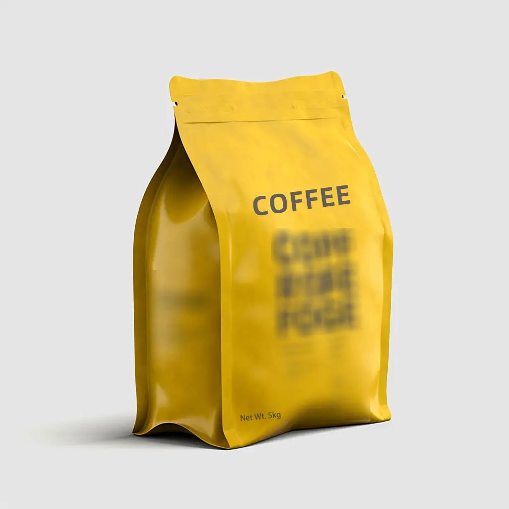 Packaging For Coffee Flat Bottom Kraft Paper Bolsas Para Cafe with Zipper and Window